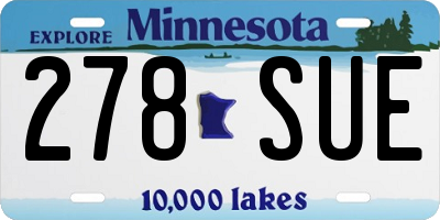 MN license plate 278SUE