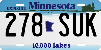 MN license plate 278SUK