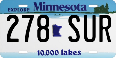 MN license plate 278SUR