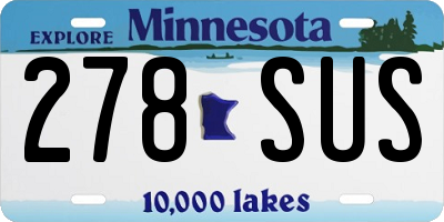 MN license plate 278SUS