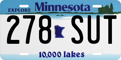 MN license plate 278SUT
