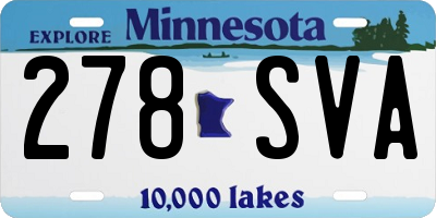 MN license plate 278SVA