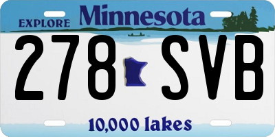 MN license plate 278SVB