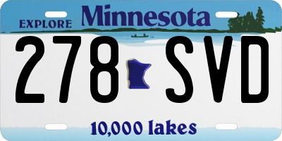 MN license plate 278SVD