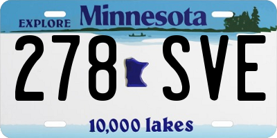MN license plate 278SVE