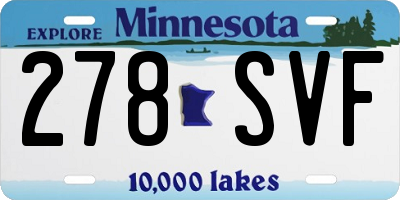 MN license plate 278SVF