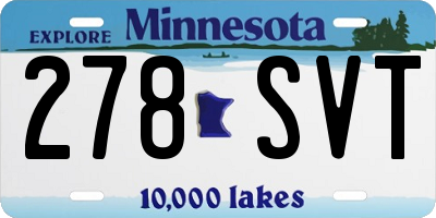 MN license plate 278SVT