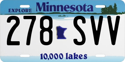 MN license plate 278SVV