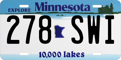 MN license plate 278SWI
