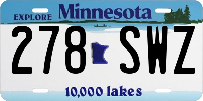 MN license plate 278SWZ