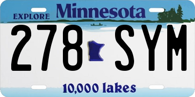 MN license plate 278SYM