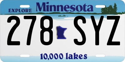 MN license plate 278SYZ