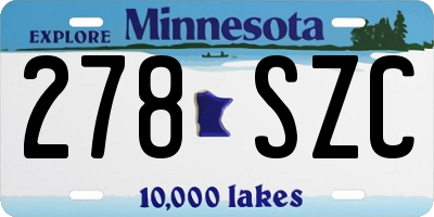 MN license plate 278SZC