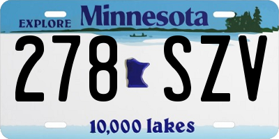 MN license plate 278SZV