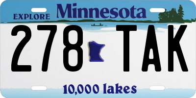 MN license plate 278TAK