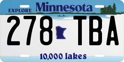 MN license plate 278TBA