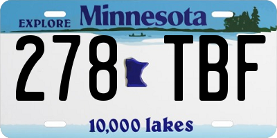 MN license plate 278TBF