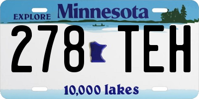 MN license plate 278TEH