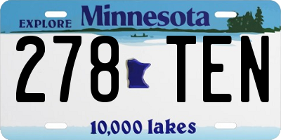 MN license plate 278TEN