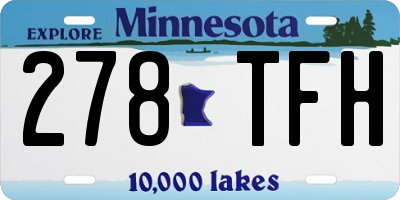 MN license plate 278TFH