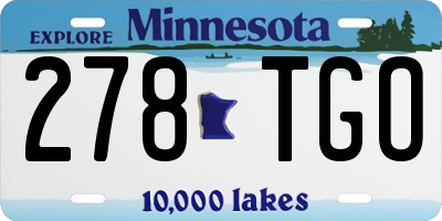 MN license plate 278TGO