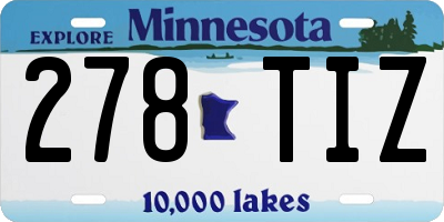 MN license plate 278TIZ