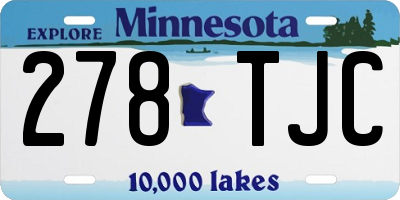 MN license plate 278TJC