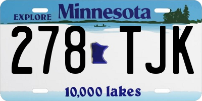 MN license plate 278TJK