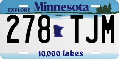 MN license plate 278TJM