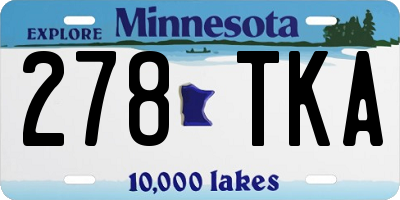 MN license plate 278TKA