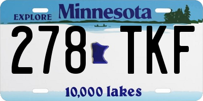 MN license plate 278TKF