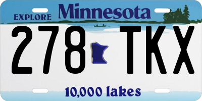 MN license plate 278TKX