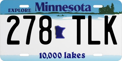 MN license plate 278TLK
