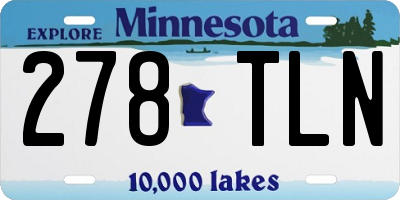 MN license plate 278TLN