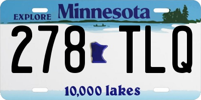 MN license plate 278TLQ