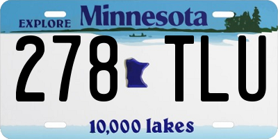 MN license plate 278TLU
