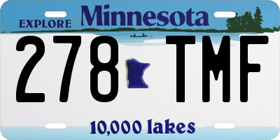 MN license plate 278TMF