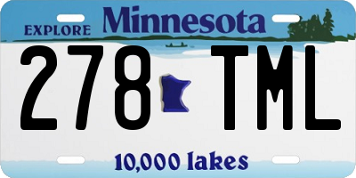 MN license plate 278TML