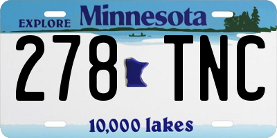 MN license plate 278TNC