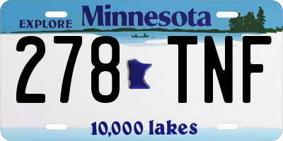 MN license plate 278TNF