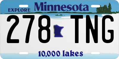 MN license plate 278TNG