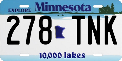 MN license plate 278TNK