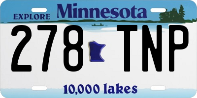 MN license plate 278TNP