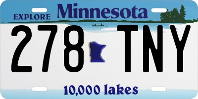 MN license plate 278TNY