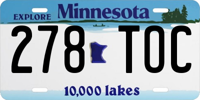 MN license plate 278TOC