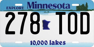 MN license plate 278TOD