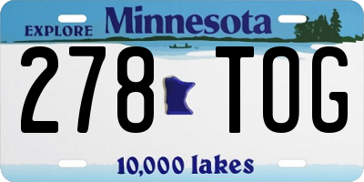 MN license plate 278TOG