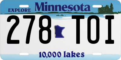MN license plate 278TOI
