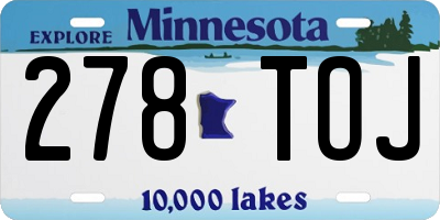 MN license plate 278TOJ