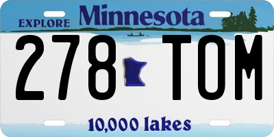 MN license plate 278TOM